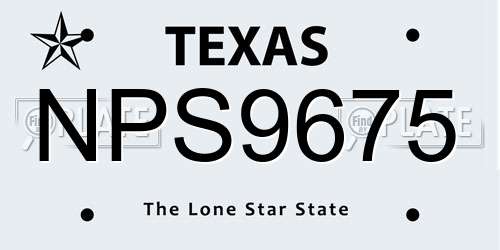 NPS9675 Texas License Plate