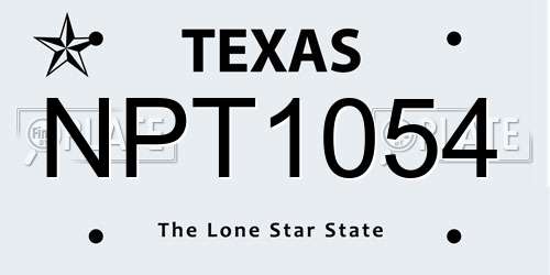 NPT1054 Texas License Plate