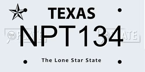 NPT134 Texas License Plate
