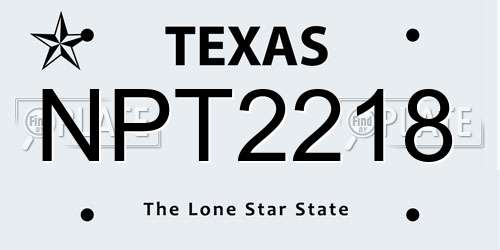NPT2218 Texas License Plate