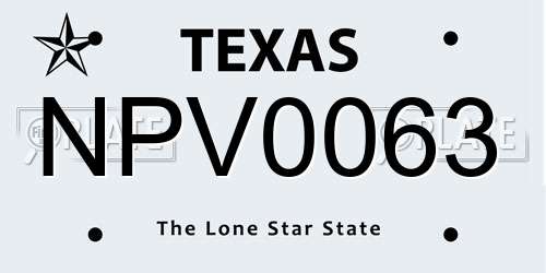 NPV0063 Texas License Plate
