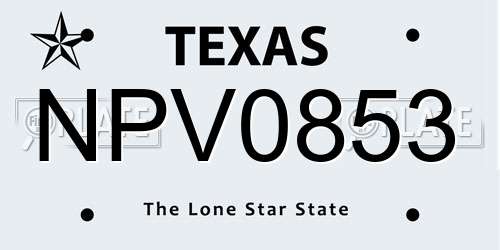 NPV0853 Texas License Plate