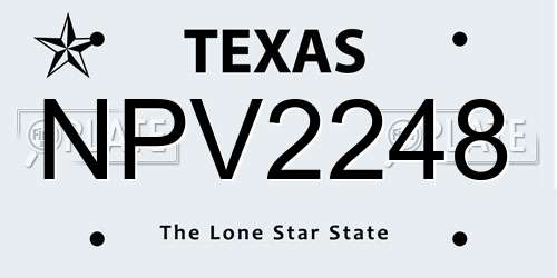 NPV2248 Texas License Plate