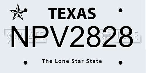 NPV2828 Texas License Plate