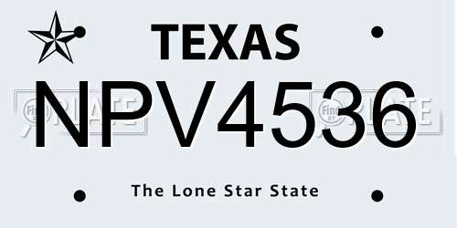 NPV4536 Texas License Plate
