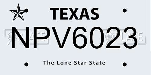 NPV6023 Texas License Plate