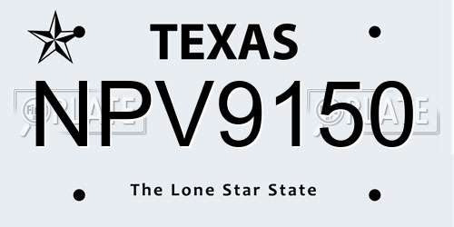 NPV9150 Texas License Plate