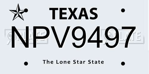 NPV9497 Texas License Plate
