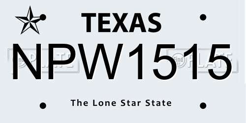 NPW1515 Texas License Plate