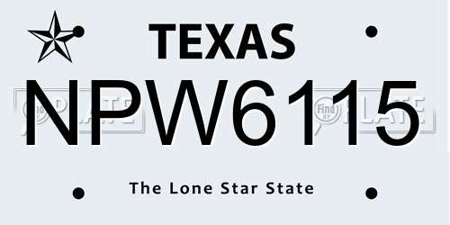 NPW6115 Texas License Plate