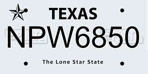 NPW6850 Texas License Plate