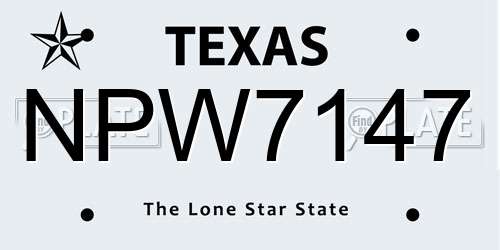 NPW7147 Texas License Plate