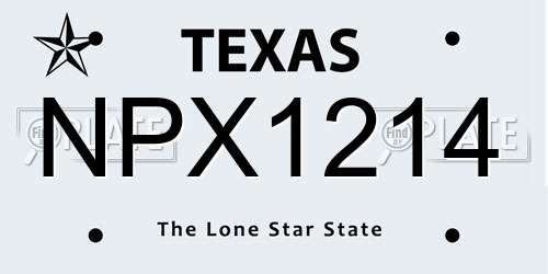 NPX1214 Texas License Plate