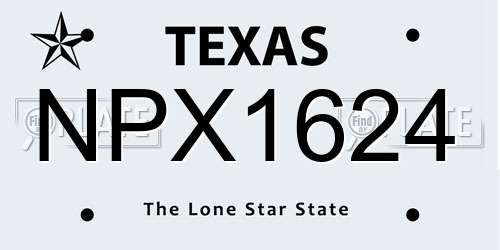NPX1624 Texas License Plate