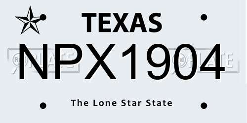NPX1904 Texas License Plate