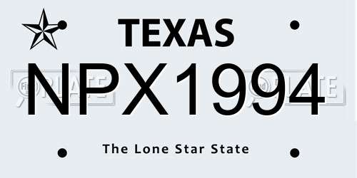 NPX1994 Texas License Plate