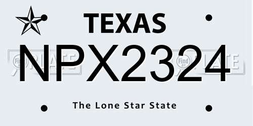 NPX2324 Texas License Plate