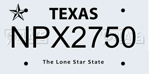 NPX2750 Texas License Plate