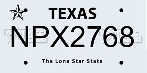 NPX2768 Texas License Plate