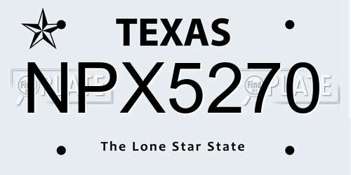 NPX5270 Texas License Plate