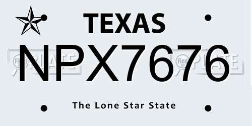 NPX7676 Texas License Plate