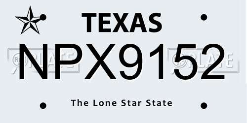 NPX9152 Texas License Plate