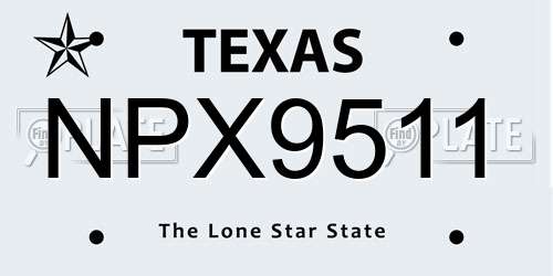 NPX9511 Texas License Plate