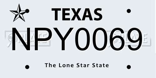 NPY0069 Texas License Plate