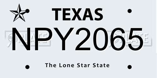 NPY2065 Texas License Plate