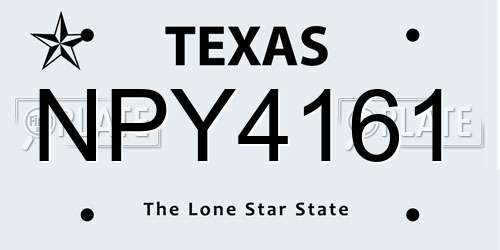 NPY4161 Texas License Plate