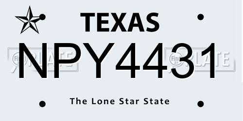 NPY4431 Texas License Plate