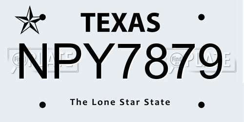 NPY7879 Texas License Plate