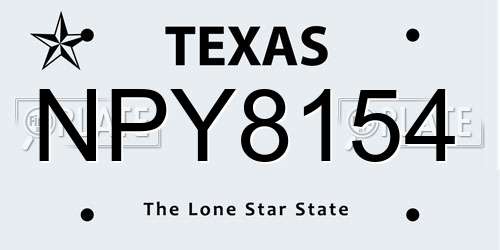 NPY8154 Texas License Plate