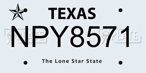 NPY8571 Texas License Plate