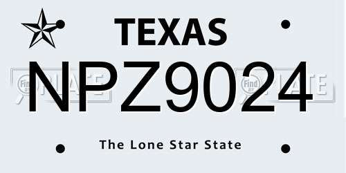 NPZ9024 Texas License Plate