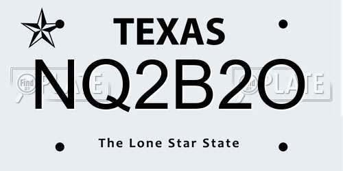 NQ2B2O Texas License Plate