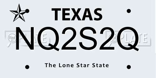 NQ2S2Q Texas License Plate