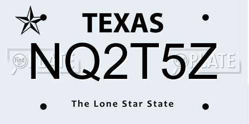 NQ2T5Z Texas License Plate