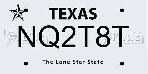 NQ2T8T Texas License Plate
