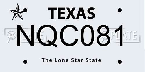 NQC081 Texas License Plate