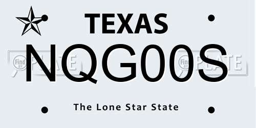 NQG00S Texas License Plate