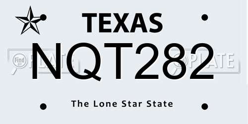 NQT282 Texas License Plate