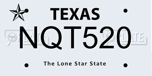 NQT520 Texas License Plate