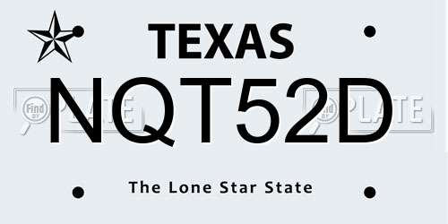 NQT52D Texas License Plate