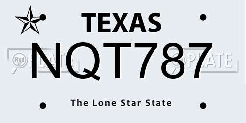 NQT787 Texas License Plate