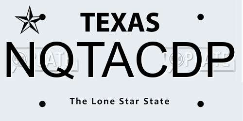 NQTACDP Texas License Plate