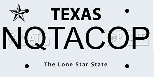 NQTACOP Texas License Plate