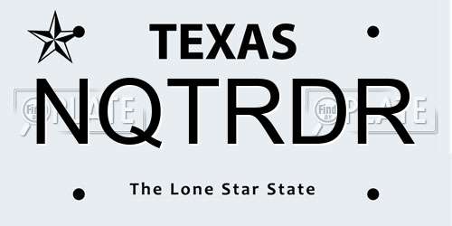 NQTRDR Texas License Plate