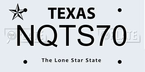 NQTS70 Texas License Plate