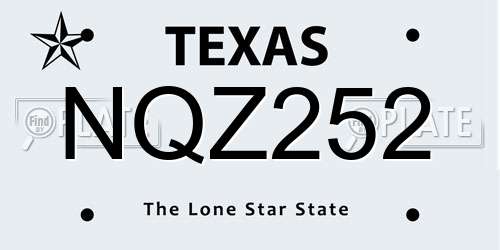 NQZ252 Texas License Plate
